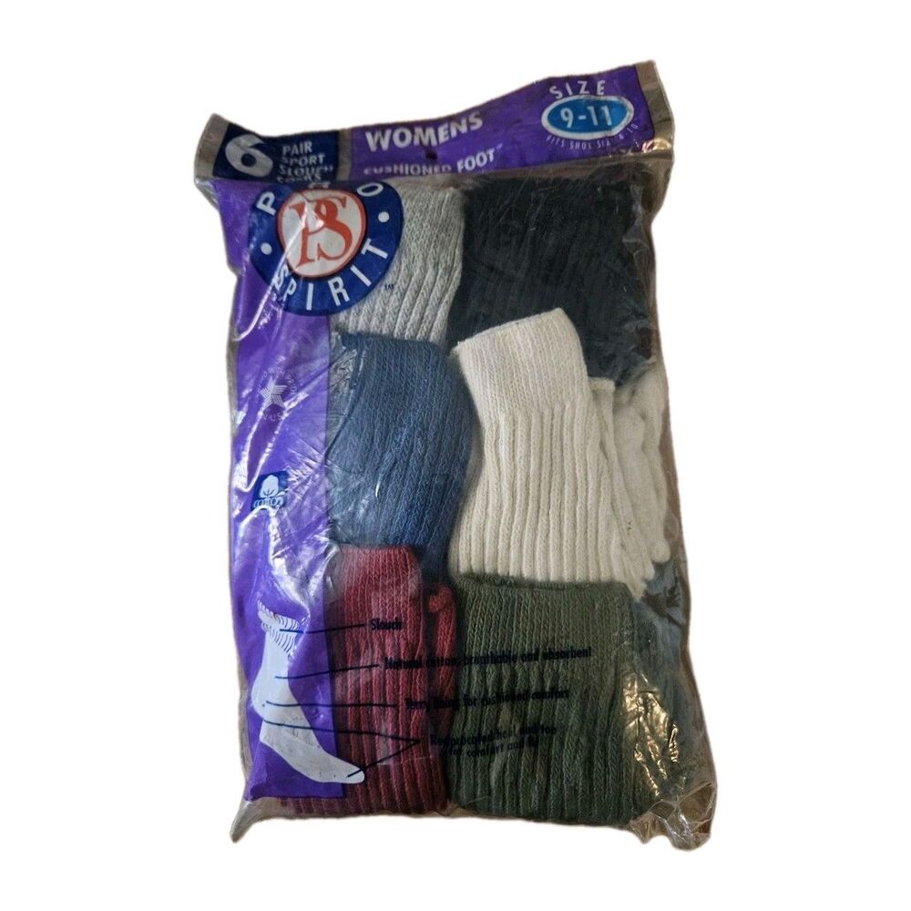 Womans Pro Spirt 90s Slouch Socks Dead Stock Pack Of 6